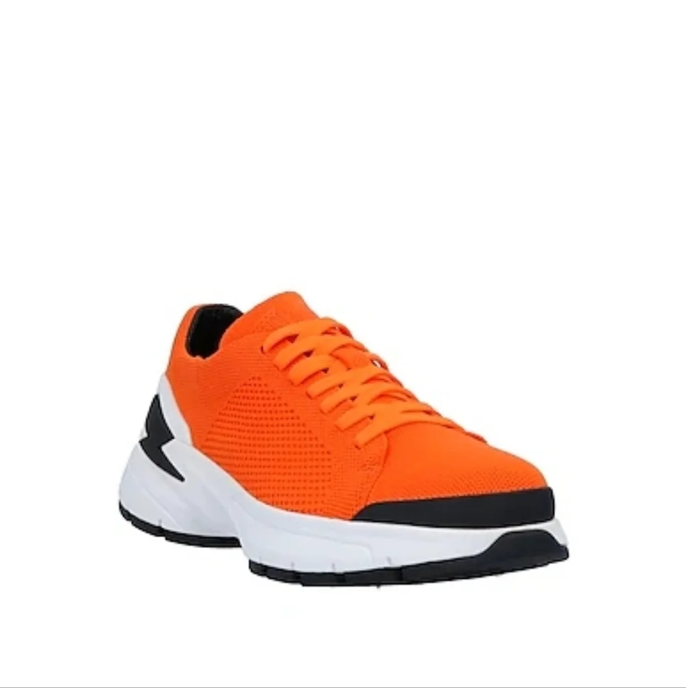 NIB NEIL BARRETT BOLT LACE UP SNEAKER - ORANGE SZ 6/39